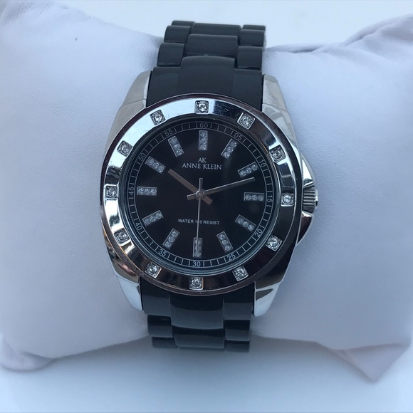 Anne Klein Women Watch Crystal Accents Black Plast - Picture 7 of 8